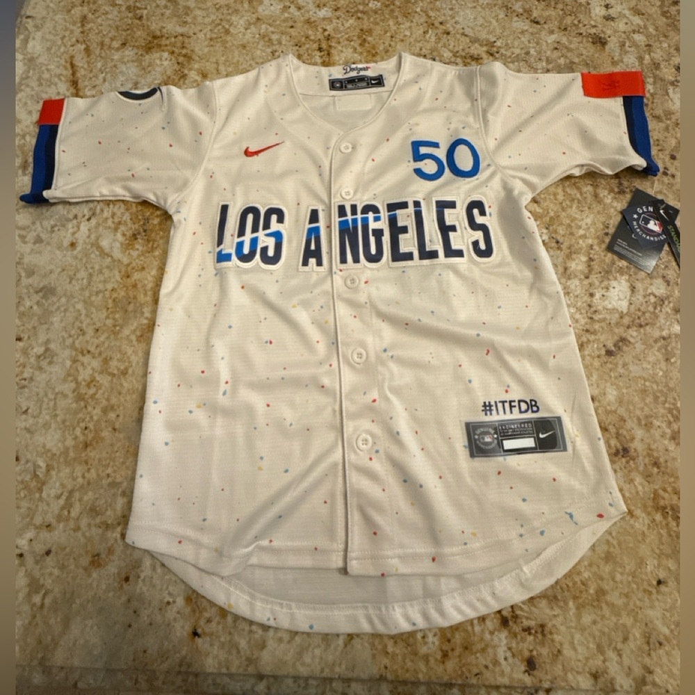 NWT Mookie Betts #50 Dodgers Youth Jersey - Nike “Speckle” - Medium